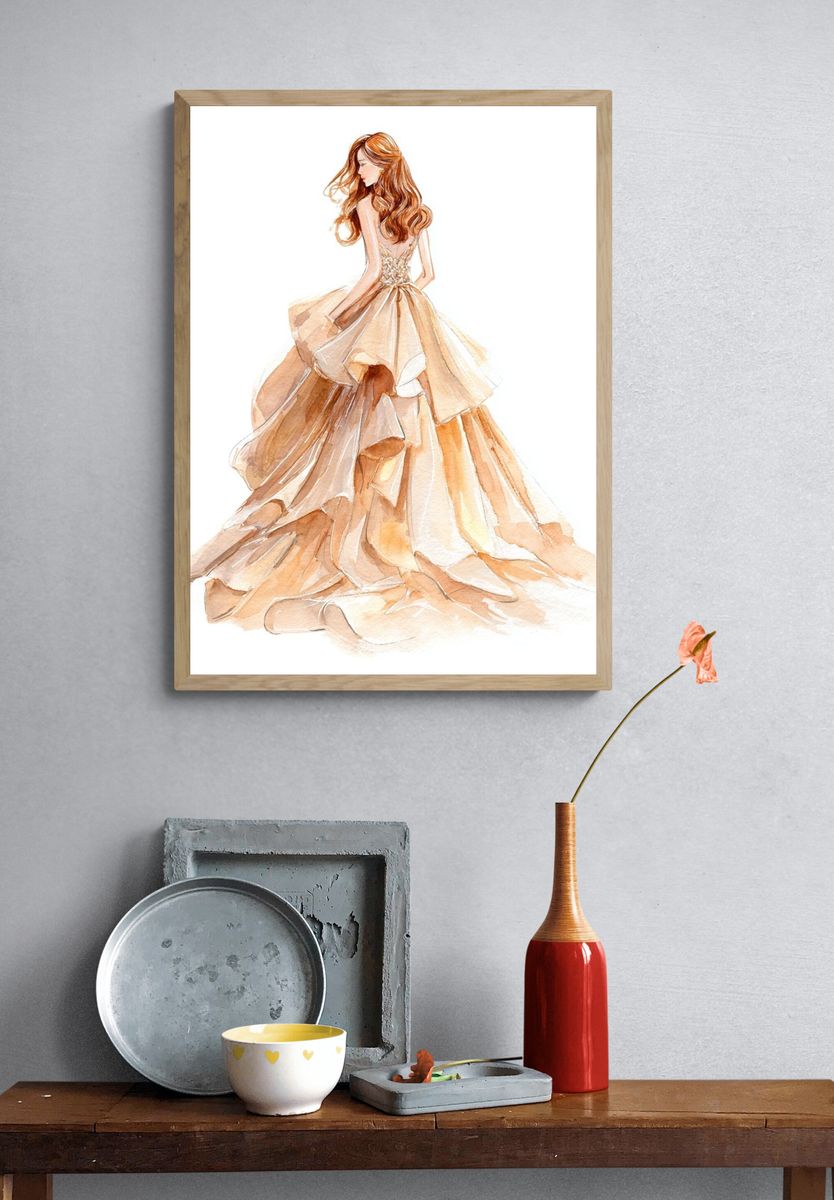 Elegant Watercolor Fashion Poster. — room view 3