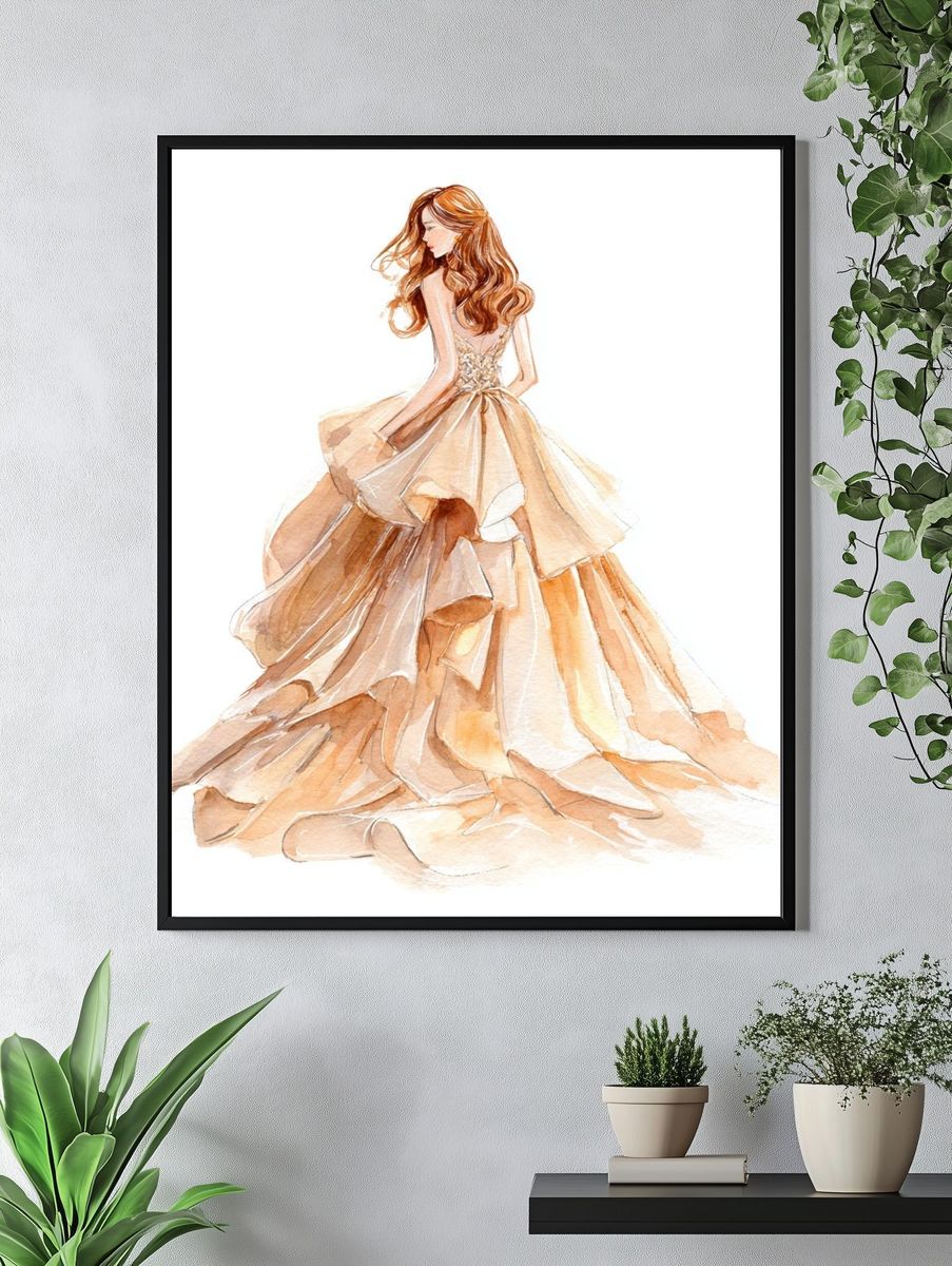 Elegant Watercolor Fashion Poster. — room view 4