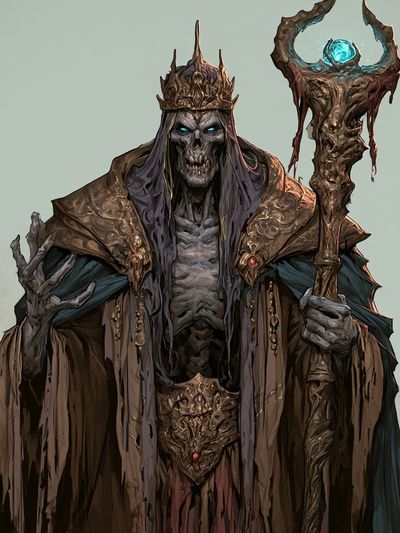 Undead Necromancer Illustration Poster. poster