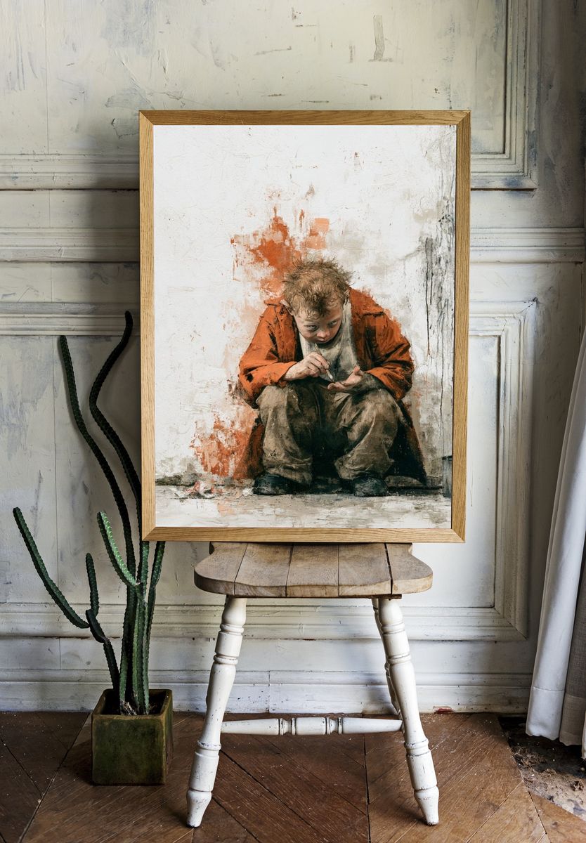 Street Artist Child Illustration Poster. — room view 1