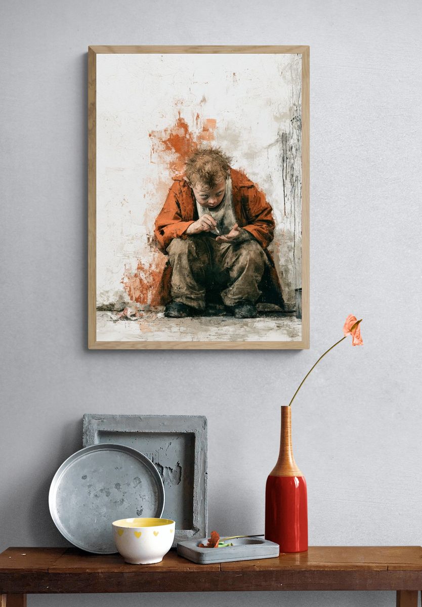 Street Artist Child Illustration Poster. — room view 3