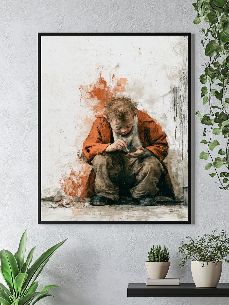 Street Artist Child Illustration Poster. — room view 4