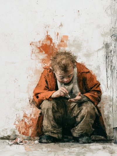 Street Artist Child Illustration Poster.