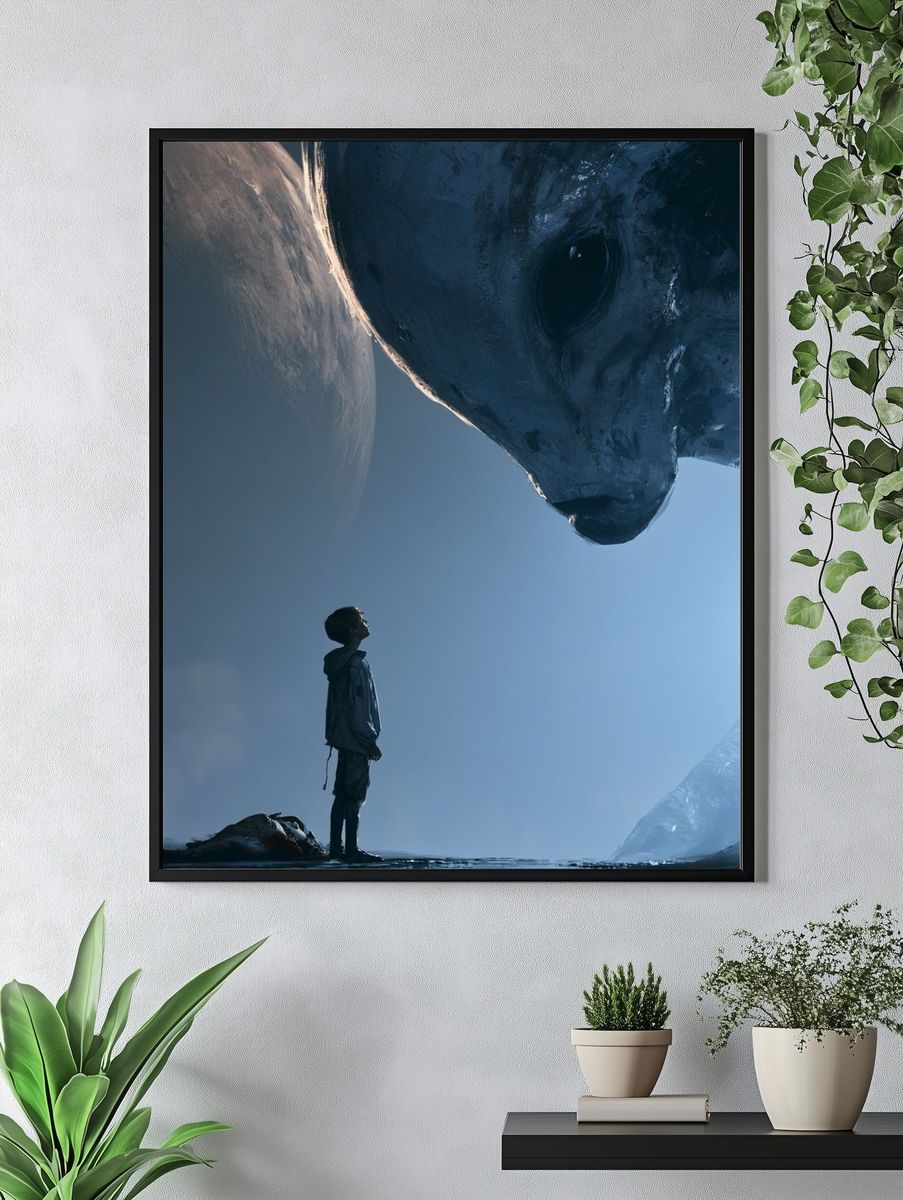 Boy and Giant Whale — Sci-Fi Print. — room view 4
