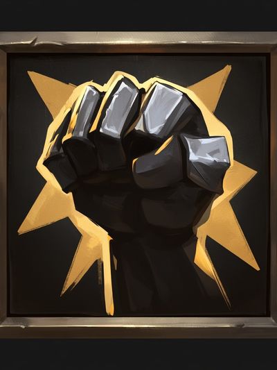 Golden Fist Burst Illustration Poster.