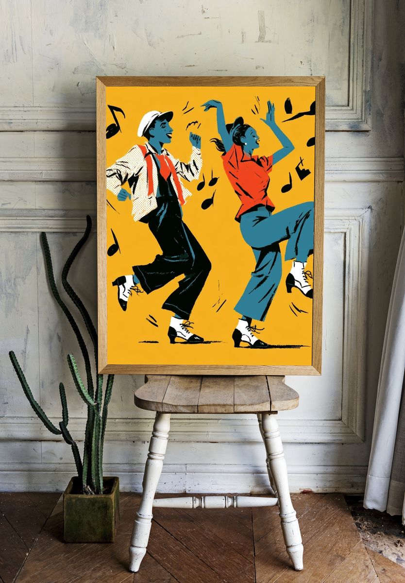 Swing Dance Illustration Poster. room preview