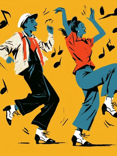 Swing Dance Illustration Poster.