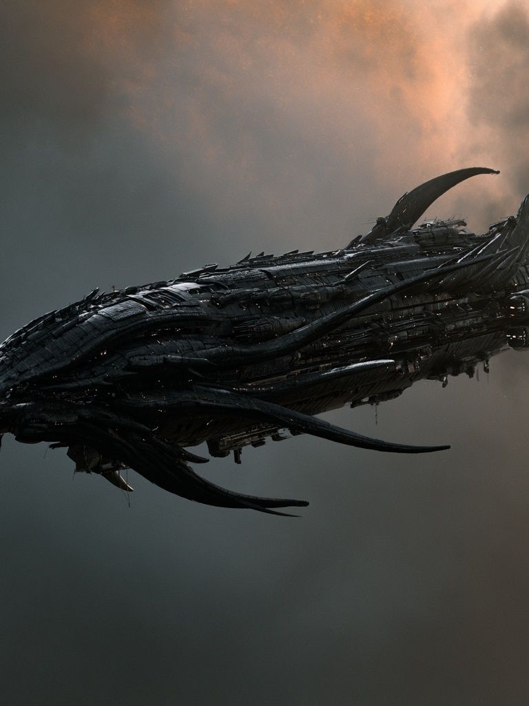 Alien Starship Sci-Fi Print. poster detail