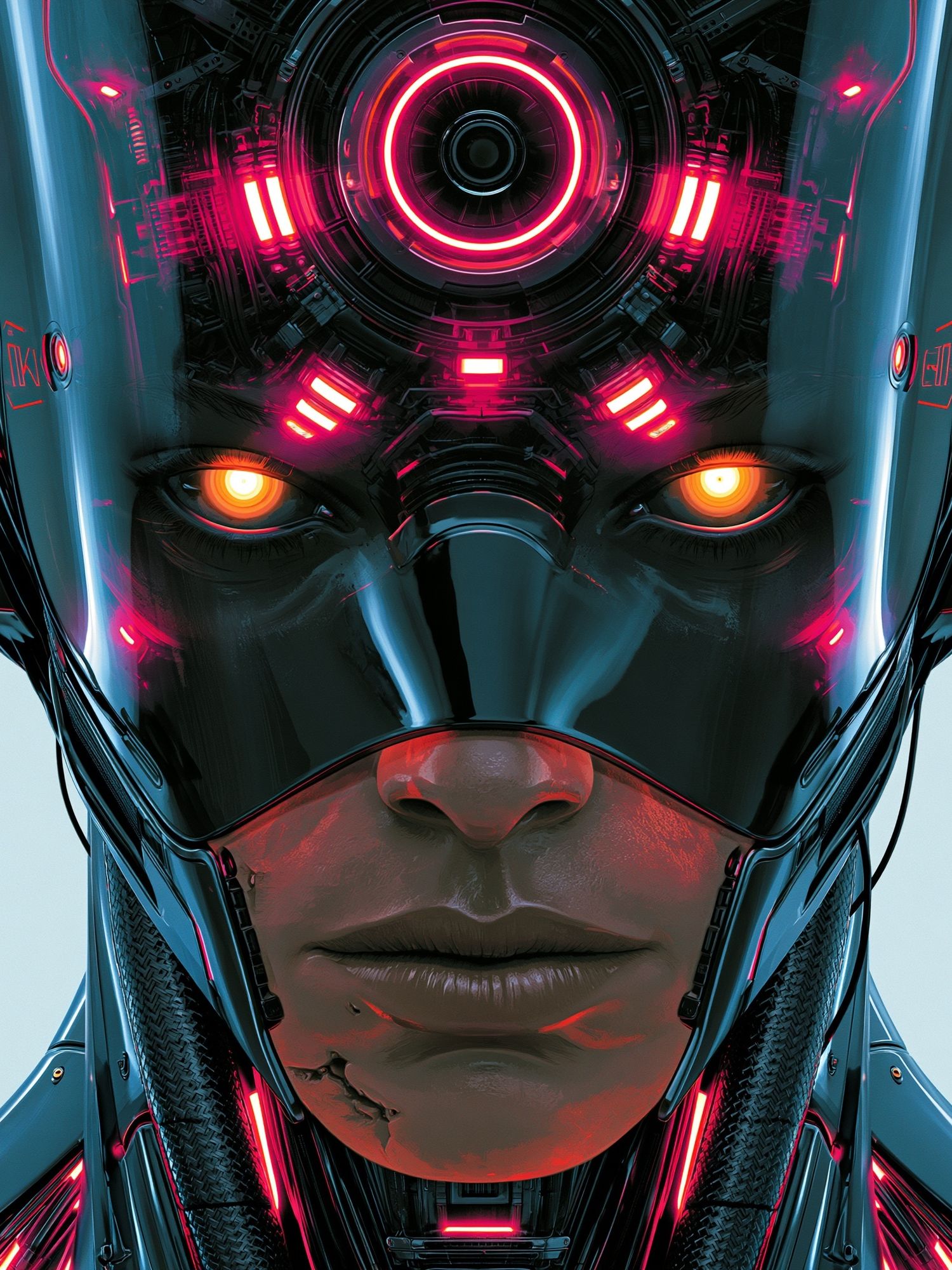 Cybernetic Face Sci-Fi Poster. poster detail