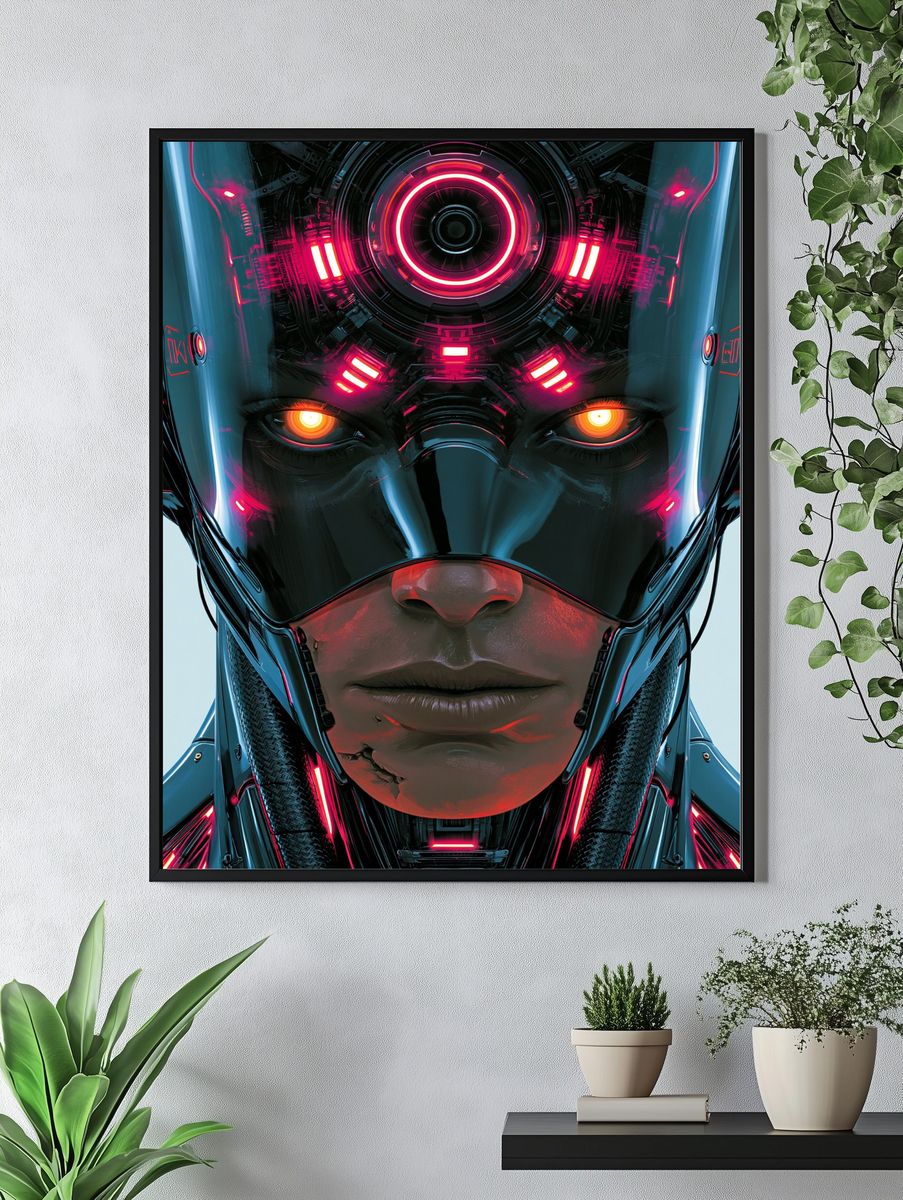 Cybernetic Face Sci-Fi Poster. — room view 4