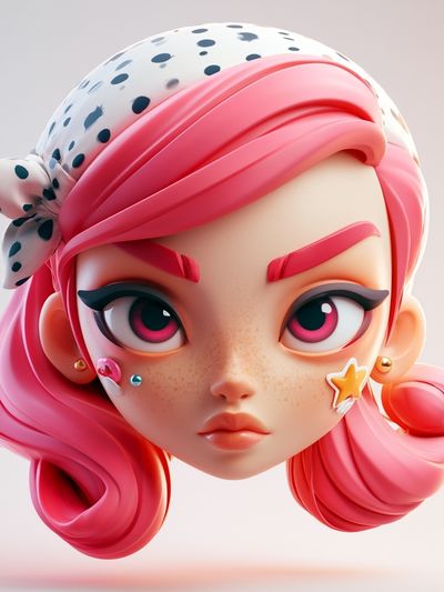 Pink Pop Art Girl Portrait Poster. poster