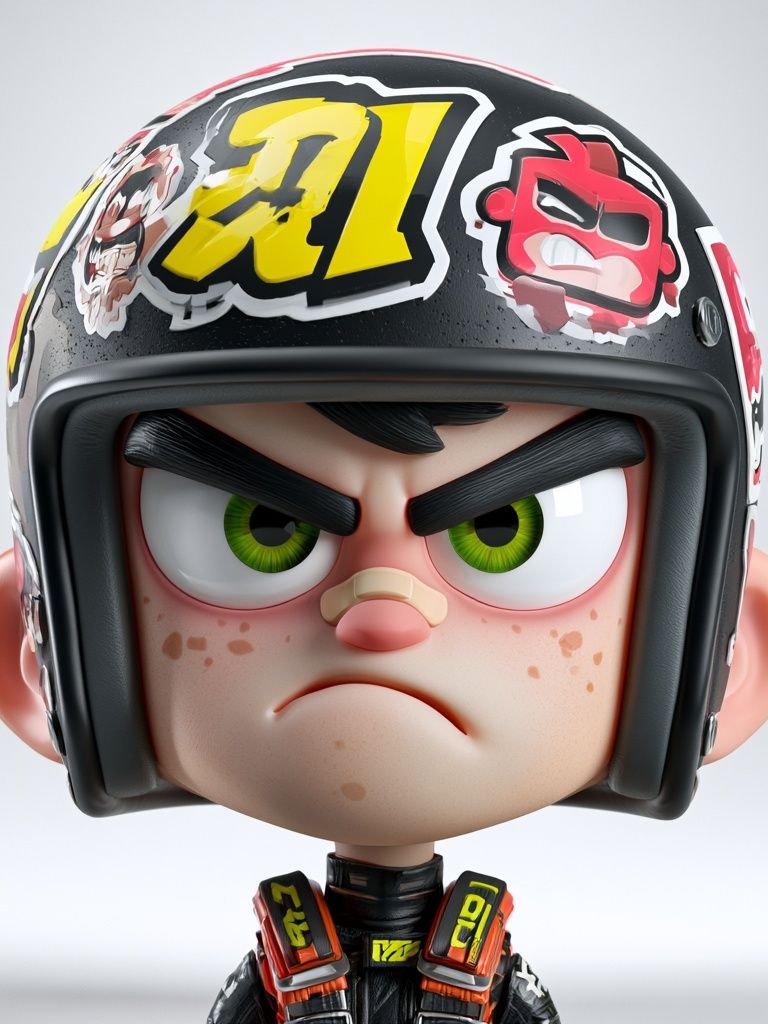 Angry Racer Character Illustration Poster. poster detail