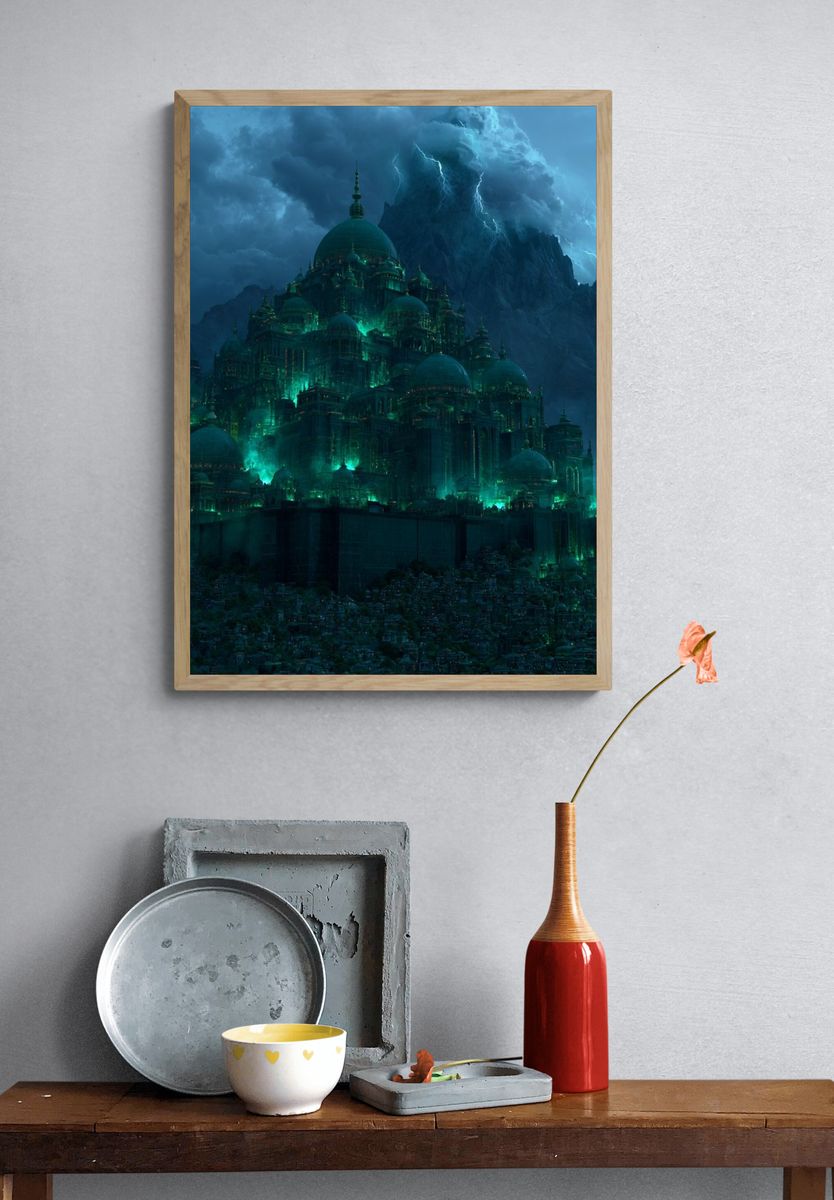 Stormlit Citadel Fantasy Print. — room view 3