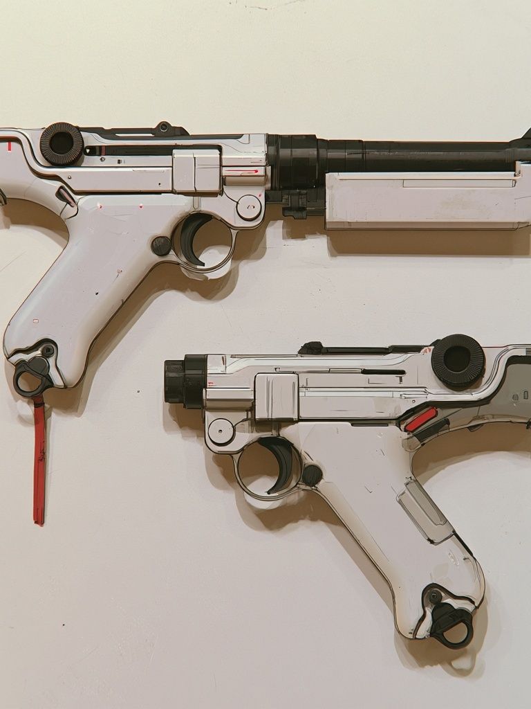 Sci-Fi Blaster Pair Illustration Poster. poster detail