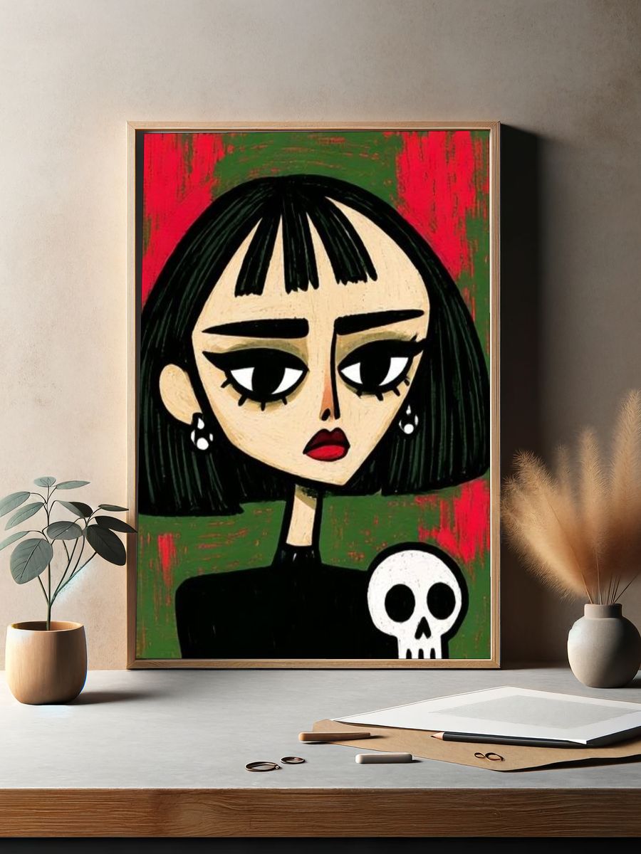 Gothic Girl Portrait Print. — room view 2