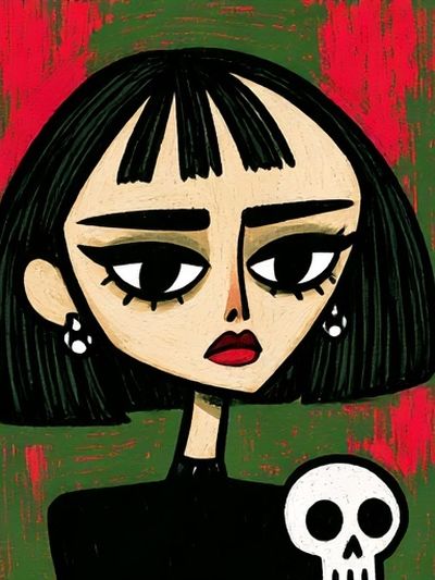 Gothic Girl Portrait Print.