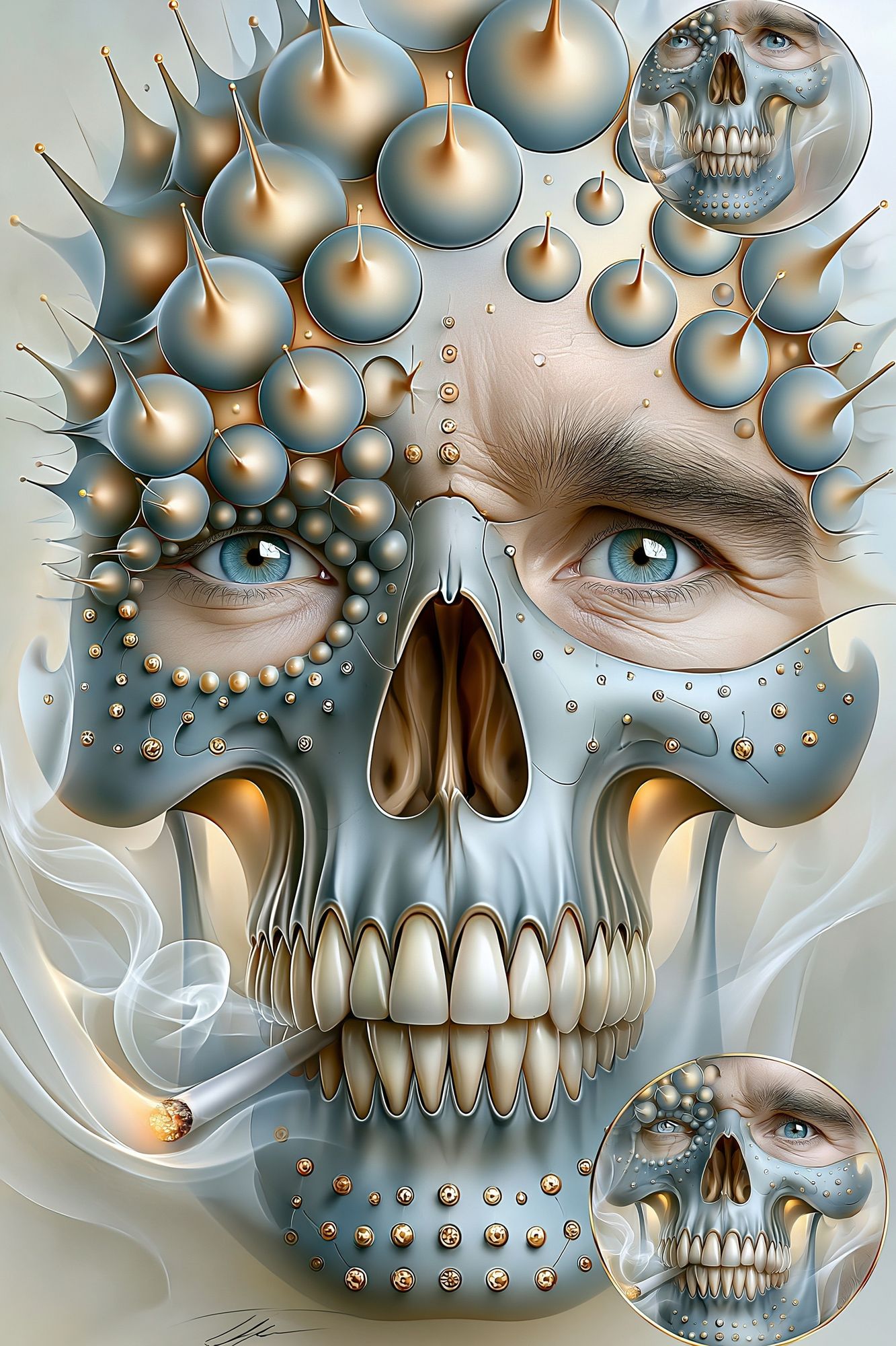 Surreal Skull Portrait Poster. poster detail