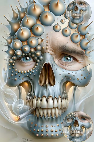 Surreal Skull Portrait Poster.