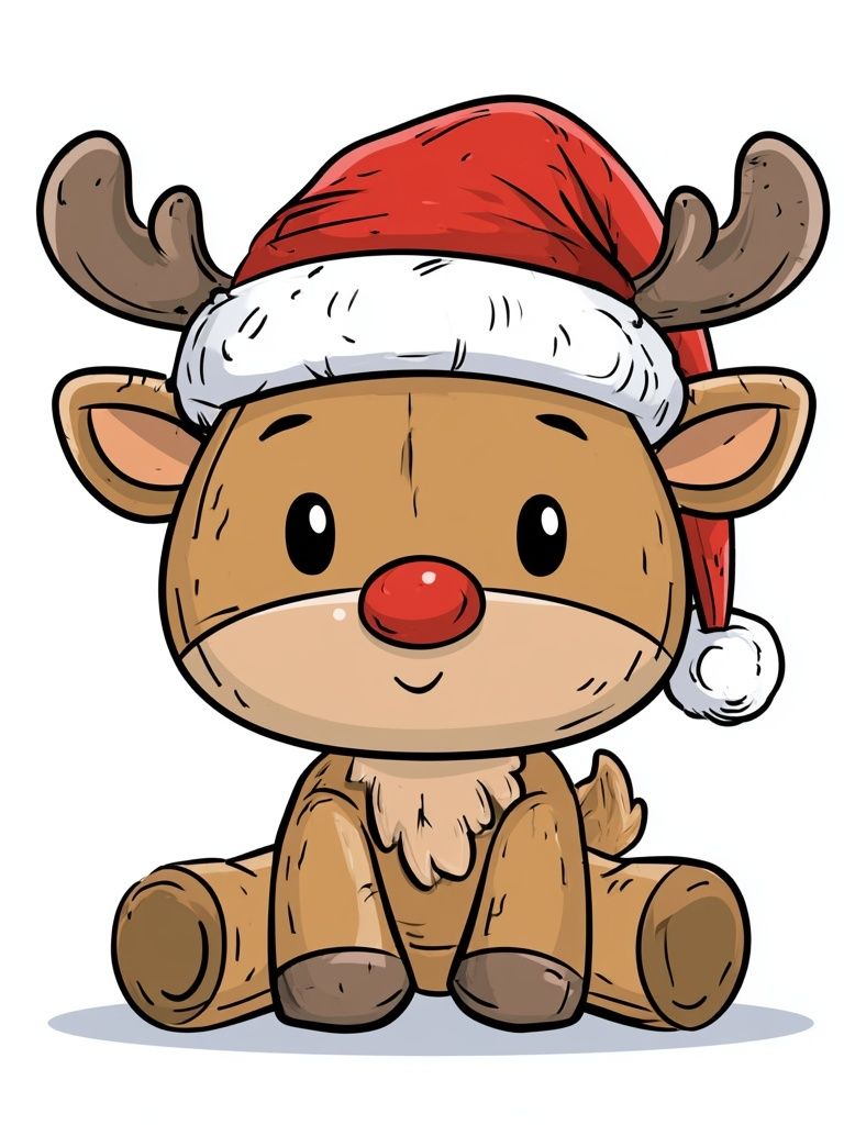 Christmas Reindeer Cartoon Poster. poster — illustration art