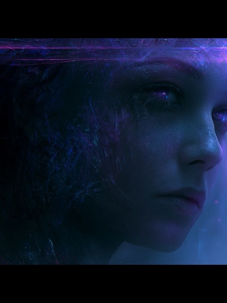 Neon Dream Portrait Print. poster — illustration art