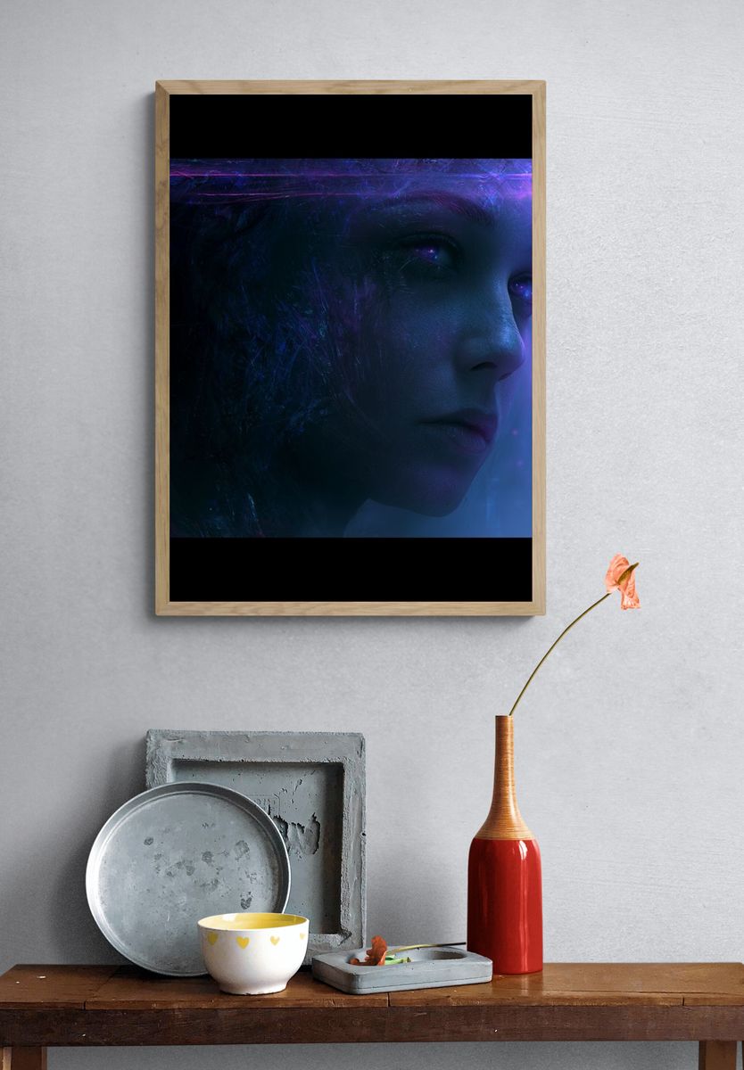 Neon Dream Portrait Print. — room view 3