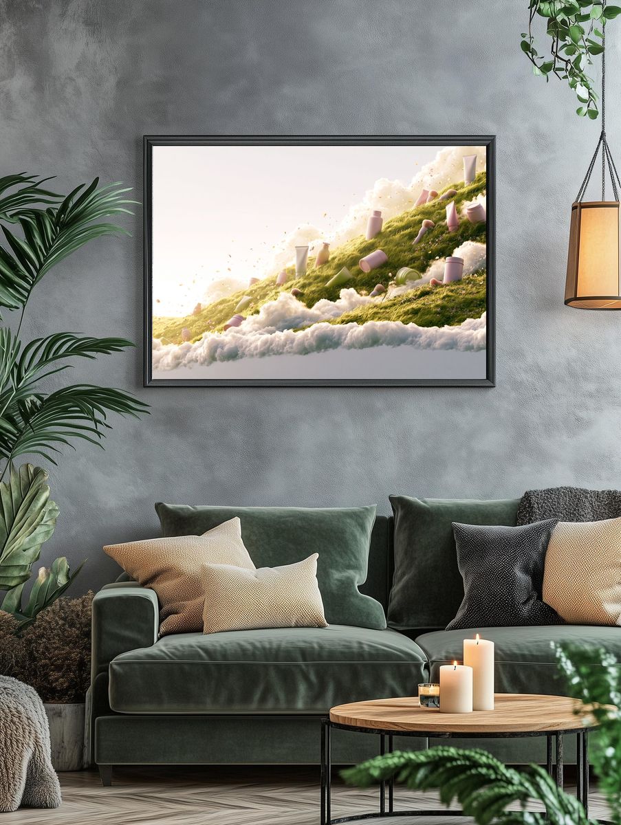 Floating Beauty Hills Illustration Poster. — room view 4