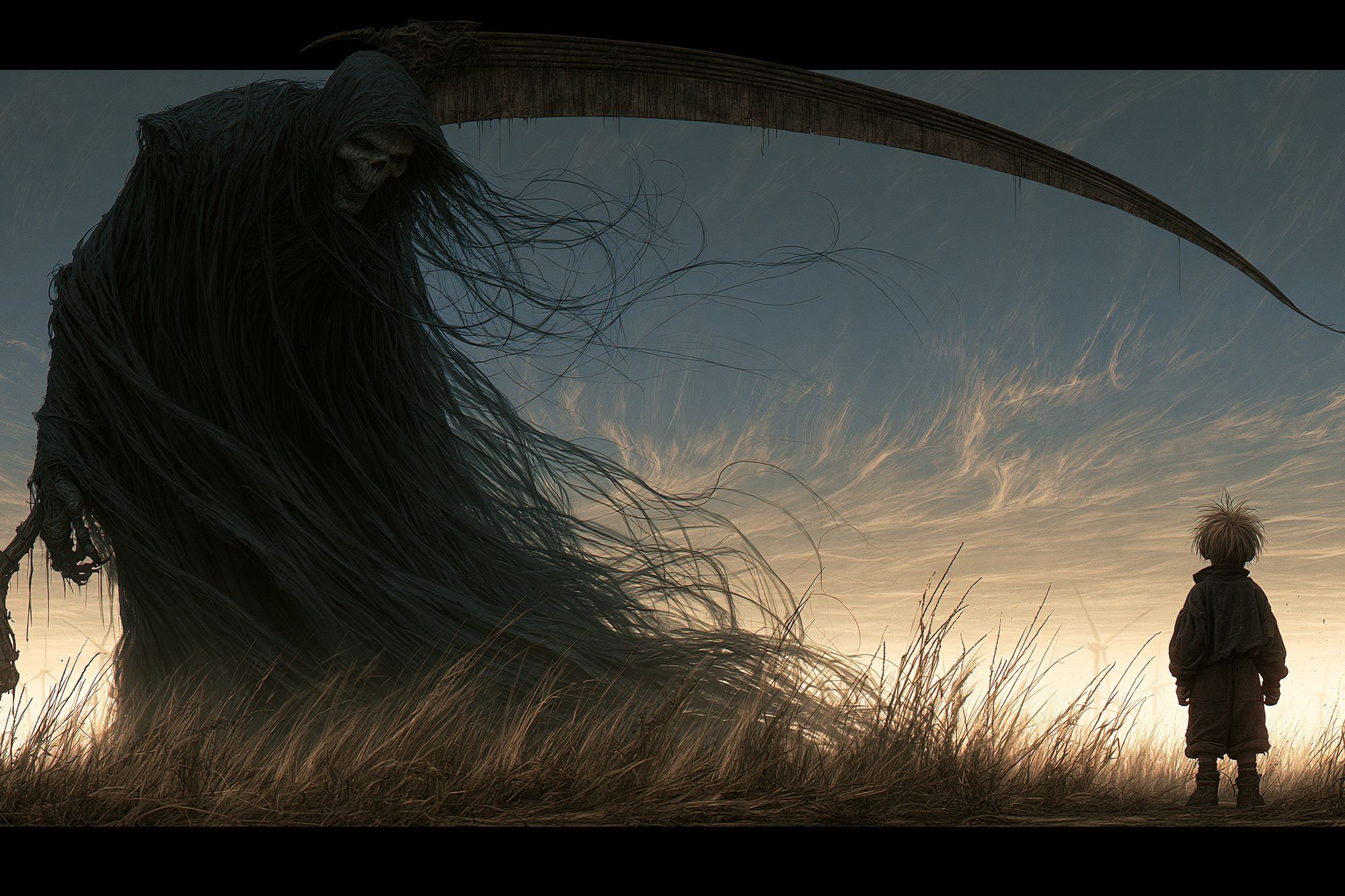 Grim Reaper Encounter Illustration Poster. poster — illustration art