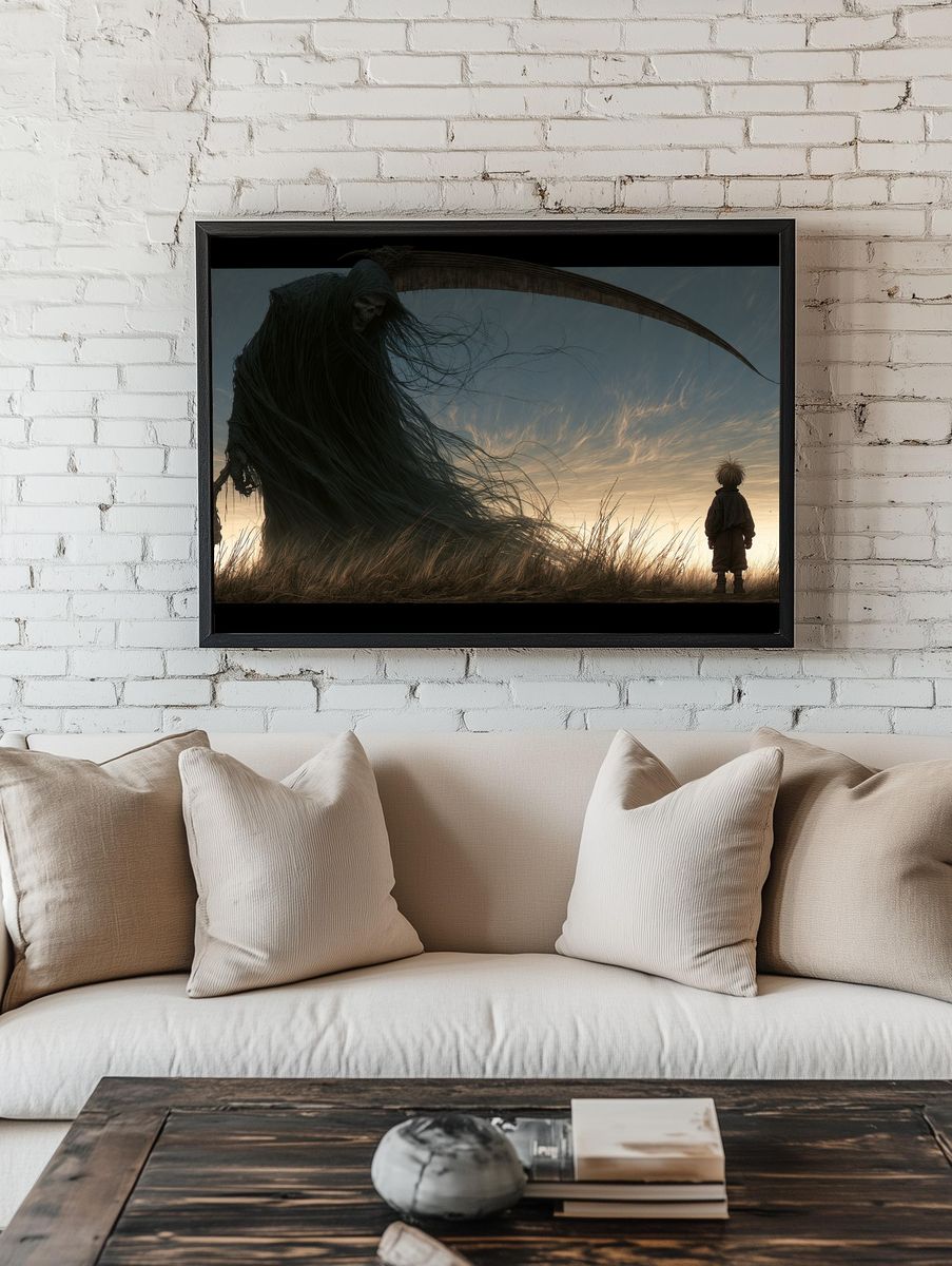 Grim Reaper Encounter Illustration Poster. — room view 1