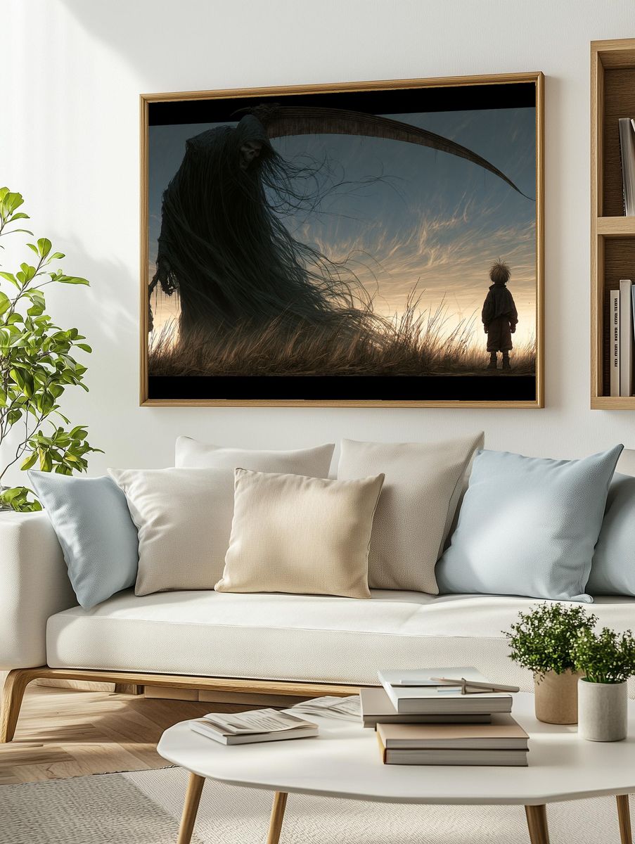 Grim Reaper Encounter Illustration Poster. — room view 2