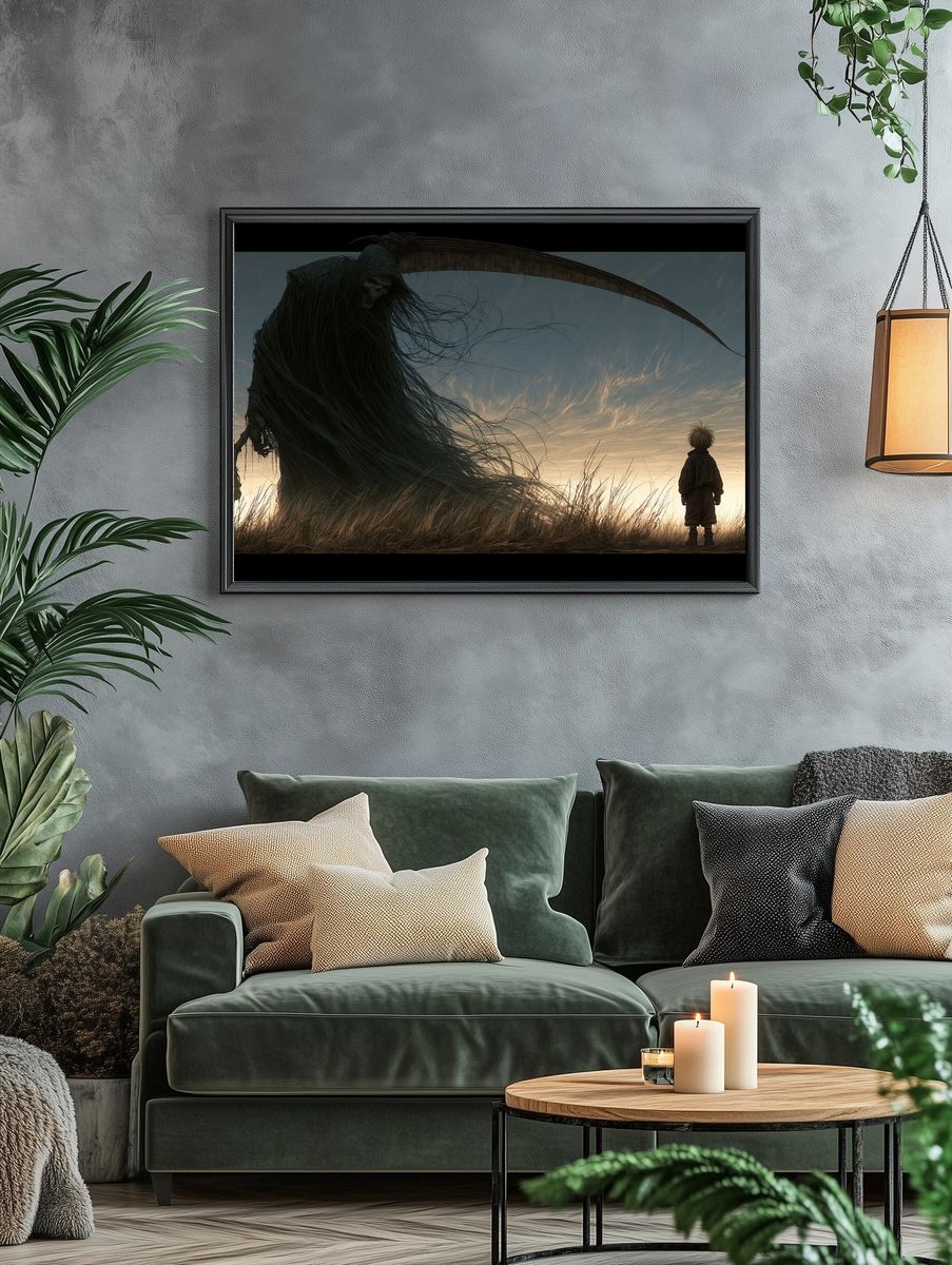 Grim Reaper Encounter Illustration Poster. — room view 4