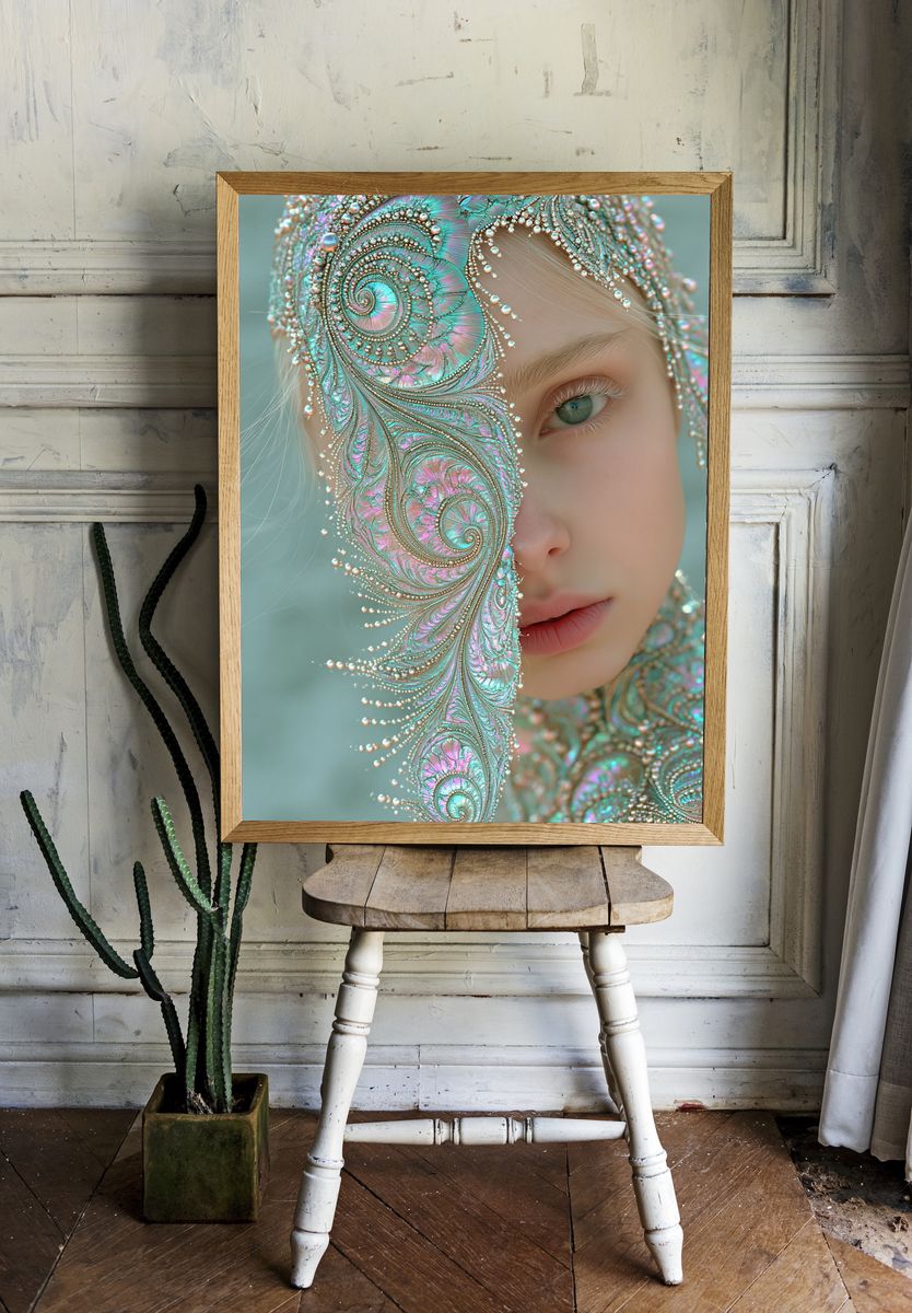 Iridescent Portrait Illustration Poster. — room view 1