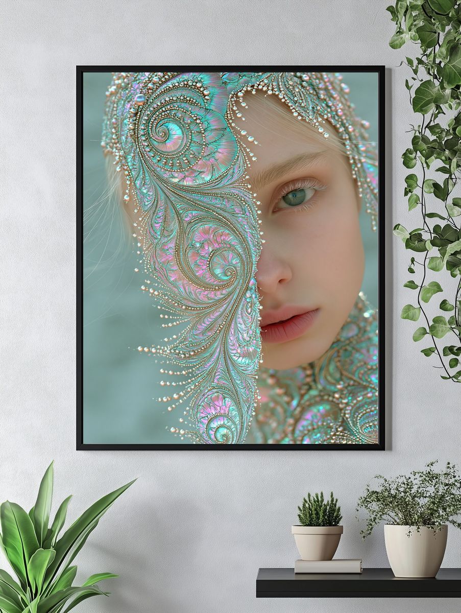 Iridescent Portrait Illustration Poster. — room view 4