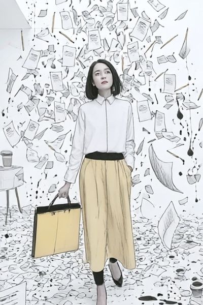Floating Papers Fashion Illustration Poster. poster