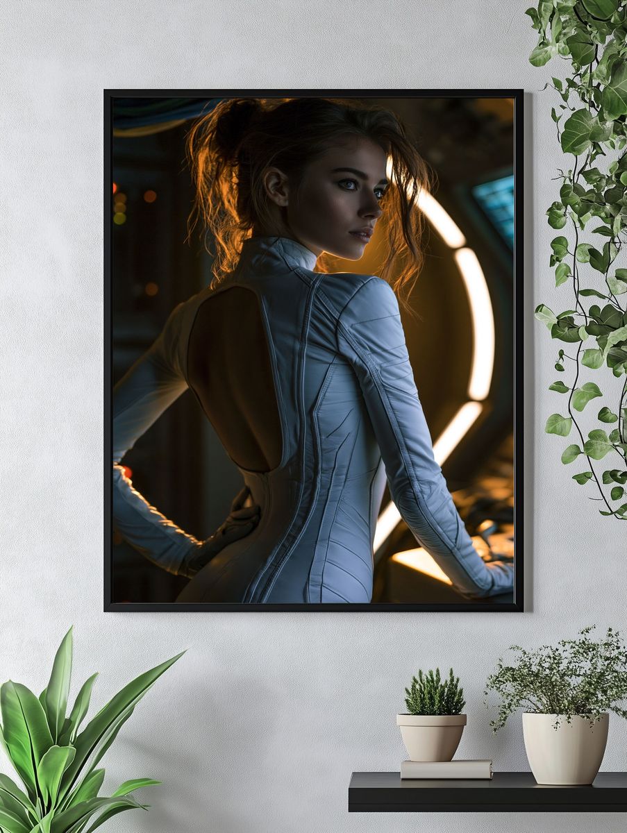 Futuristic Woman Portrait Poster. — room view 4