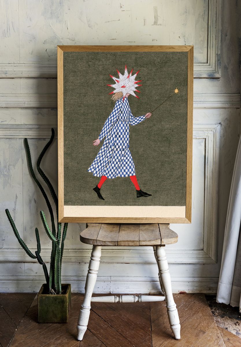 Surreal Starburst Figure Illustration Poster. room preview