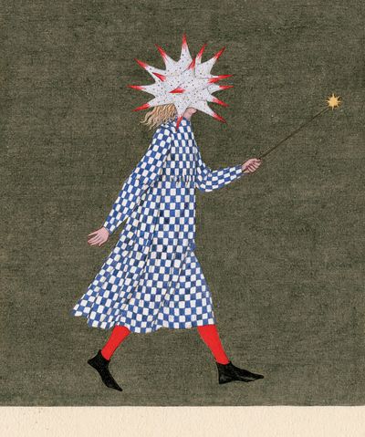 Surreal Starburst Figure Illustration Poster.