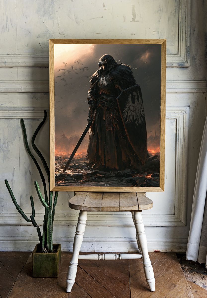 Warrior Eagle Fantasy Poster. room preview