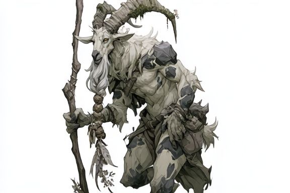 Forest Goat Shaman Illustration Poster. poster — illustration art