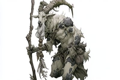Forest Goat Shaman Illustration Poster. poster
