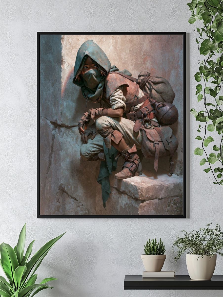 Masked Desert Scout Illustration Poster. — room view 4