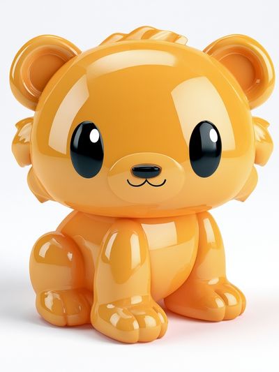 Cute Orange Bear Illustration Poster. poster