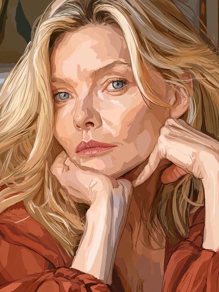 Blonde Portrait Illustration Poster. poster detail