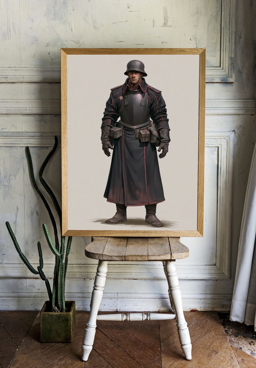 Armored Soldier Character Print. — room view 1