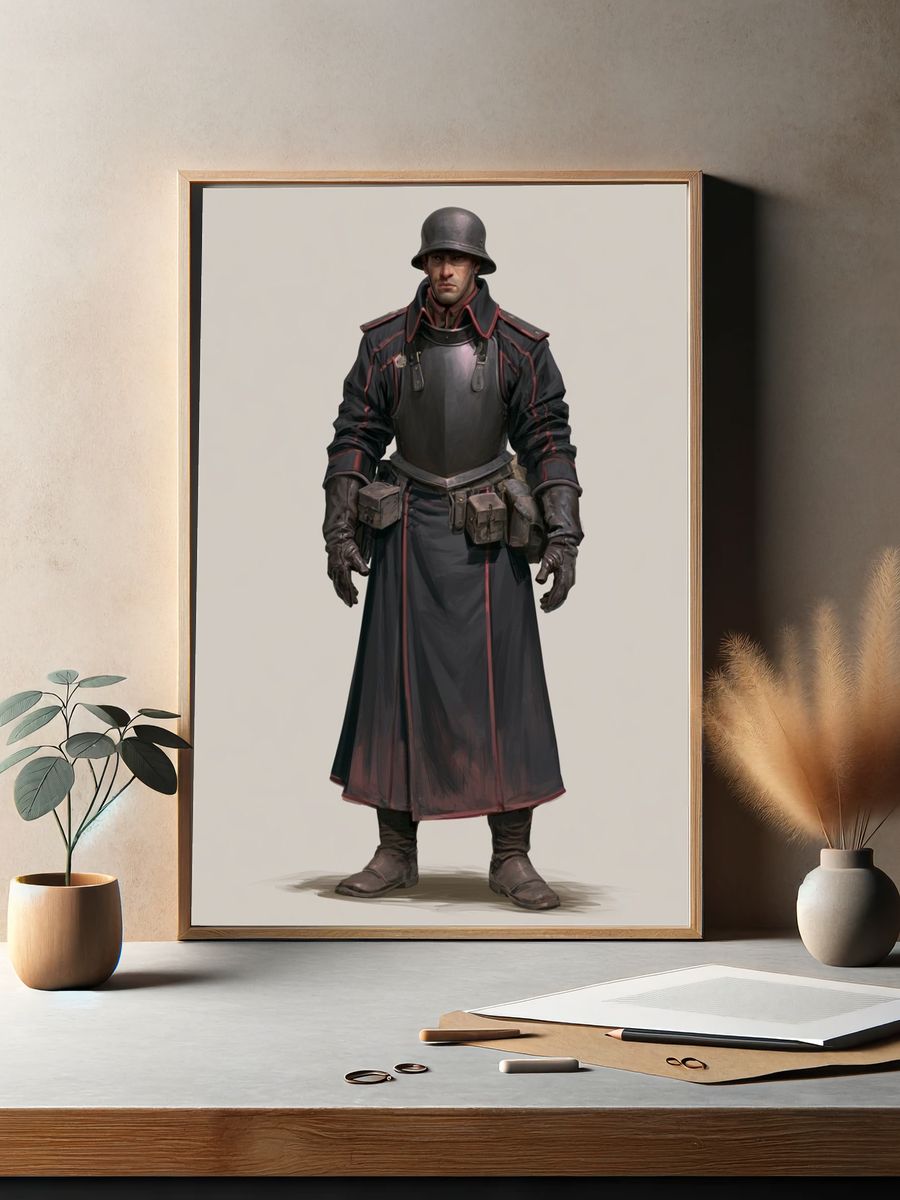 Armored Soldier Character Print. — room view 2