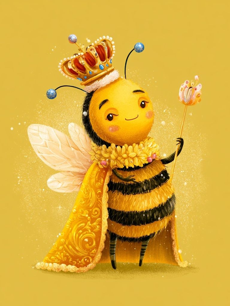 Royal Bee Illustration Poster. poster detail
