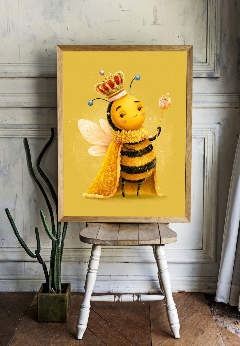Royal Bee Illustration Poster. room preview