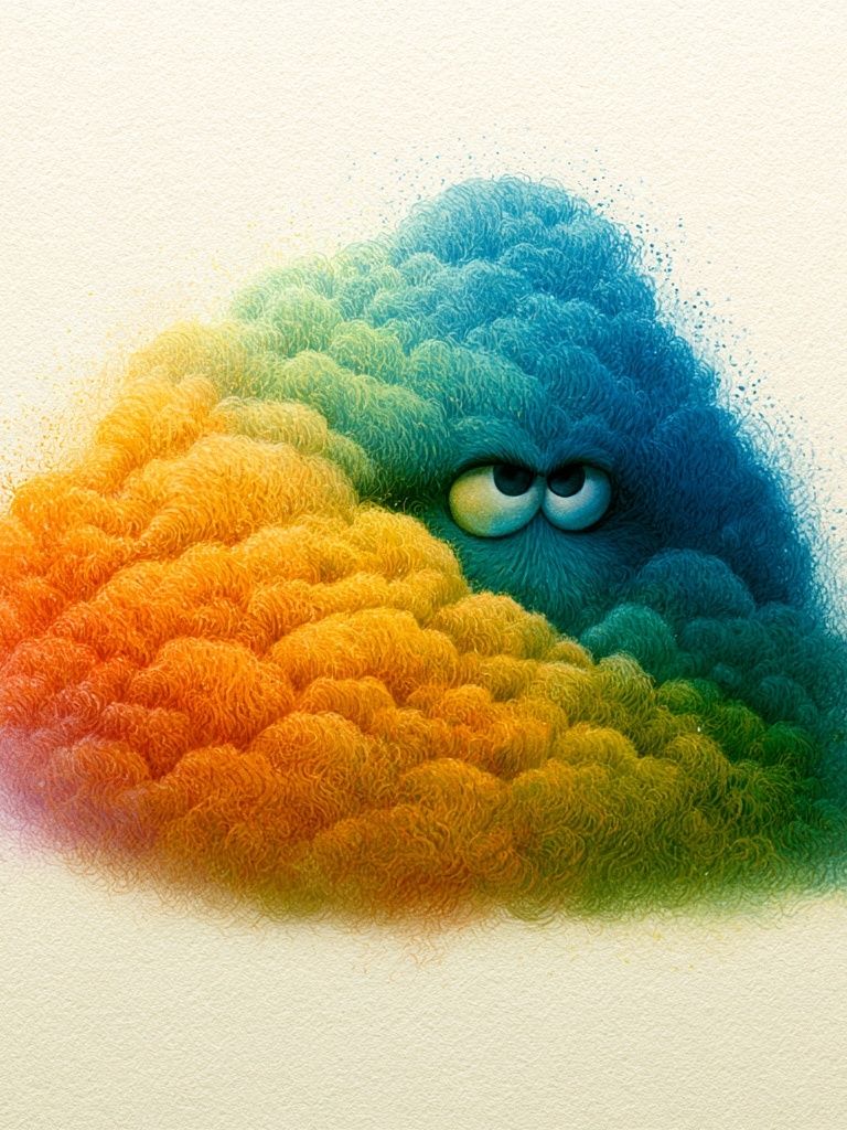 Rainbow Cloud Creature Illustration Poster. poster — illustration art