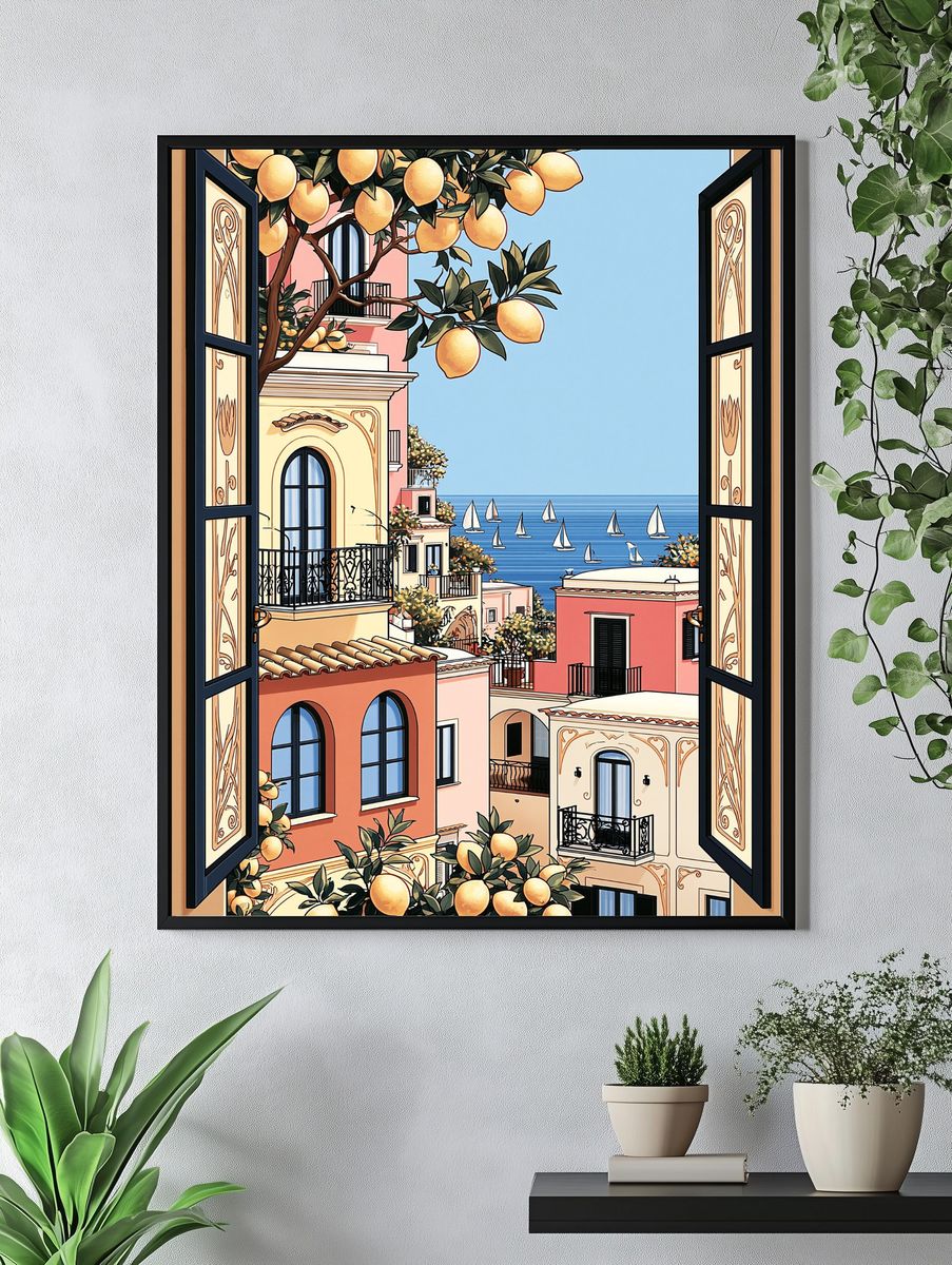 Amalfi Coast Lemon View Print. — room view 4