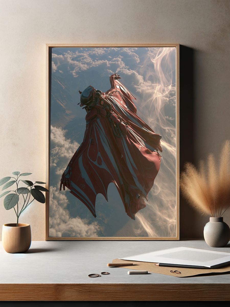 Skyborne Mecha Figure Poster. — room view 2