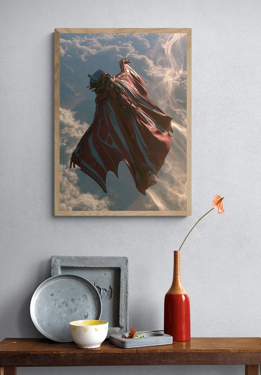 Skyborne Mecha Figure Poster. — room view 3